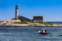 Lobsterboat Fishing By (White Island) Isles of Shoals Light